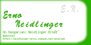 erno neidlinger business card